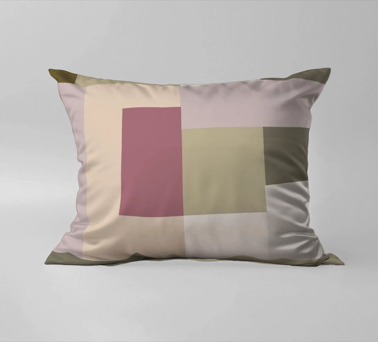 Mosaic | Color Blocking | Olive & Mauve cuscino da sabidussi