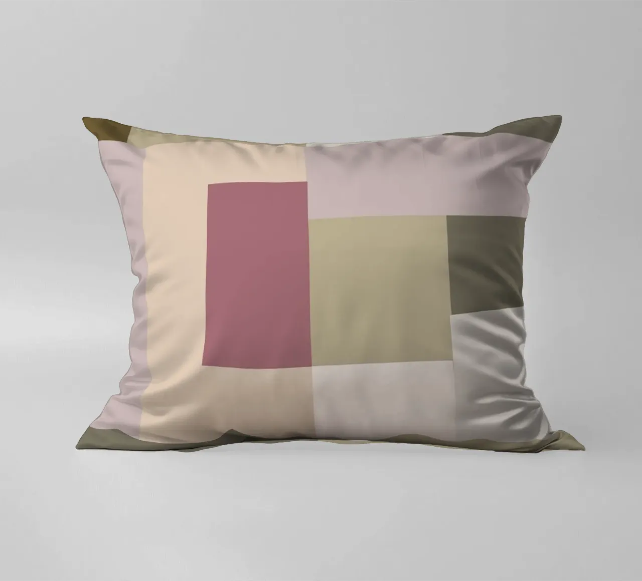 Mosaic | Color Blocking | Olive & Mauve cuscino da sabidussi