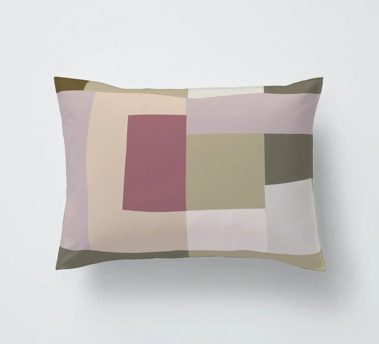 Mosaic | Color Blocking | Olive & Mauve cuscino da sabidussi