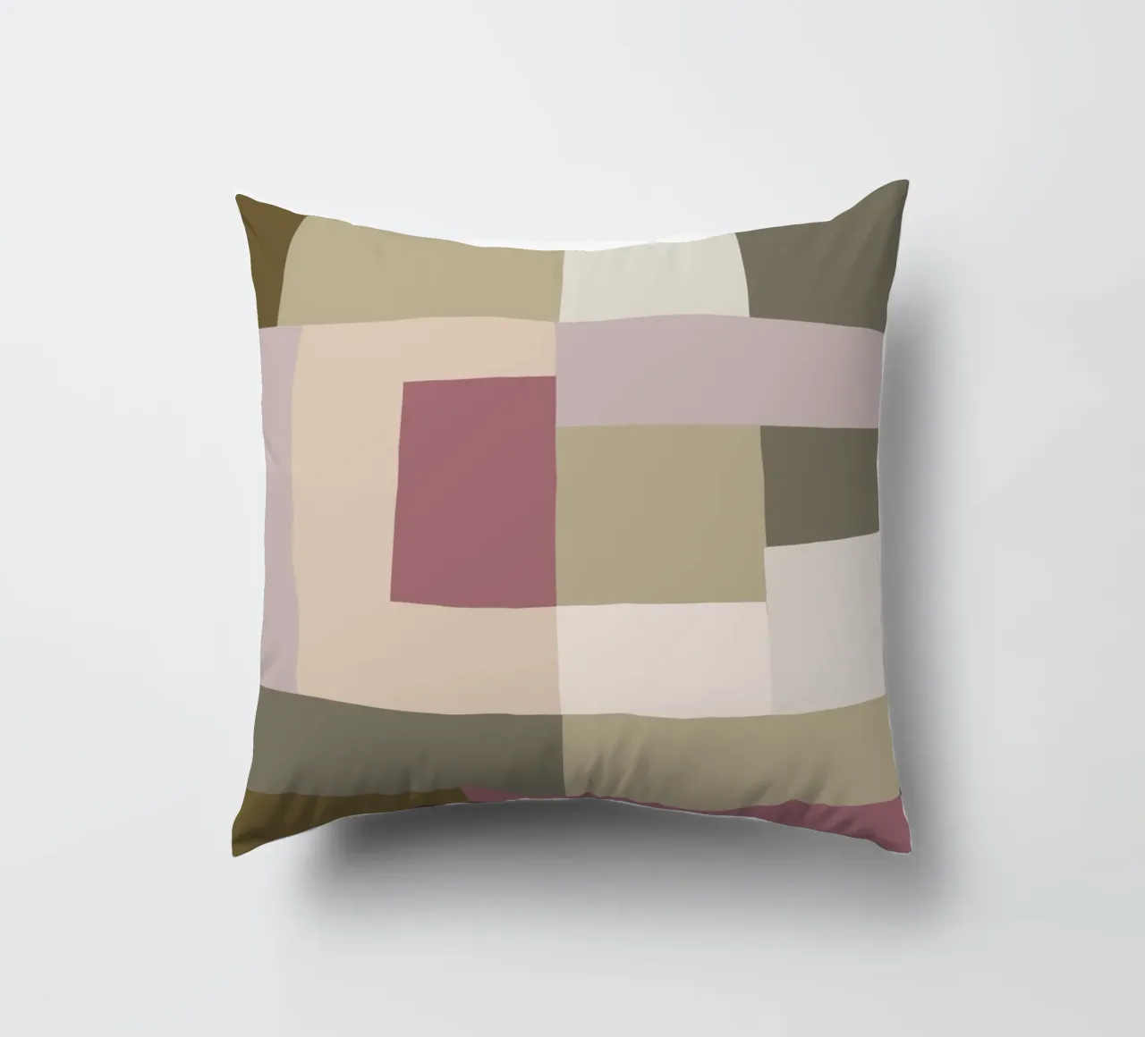 Mosaic | Color Blocking | Olive & Mauve kussen van sabidussi