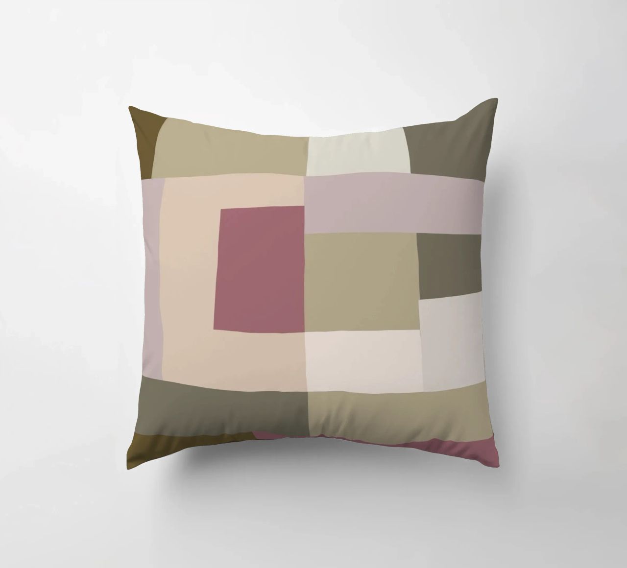 Mosaic | Color Blocking | Olive & Mauve cuscino da sabidussi
