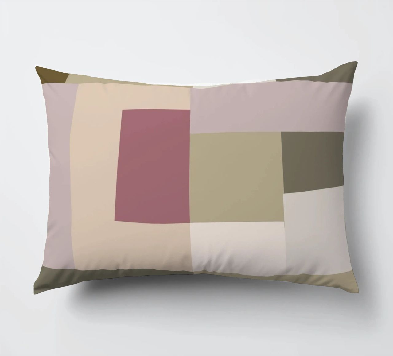 Mosaic | Color Blocking | Olive & Mauve cuscino da sabidussi