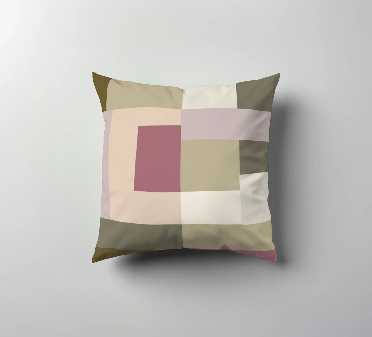 Mosaic | Color Blocking | Olive & Mauve cuscino da sabidussi