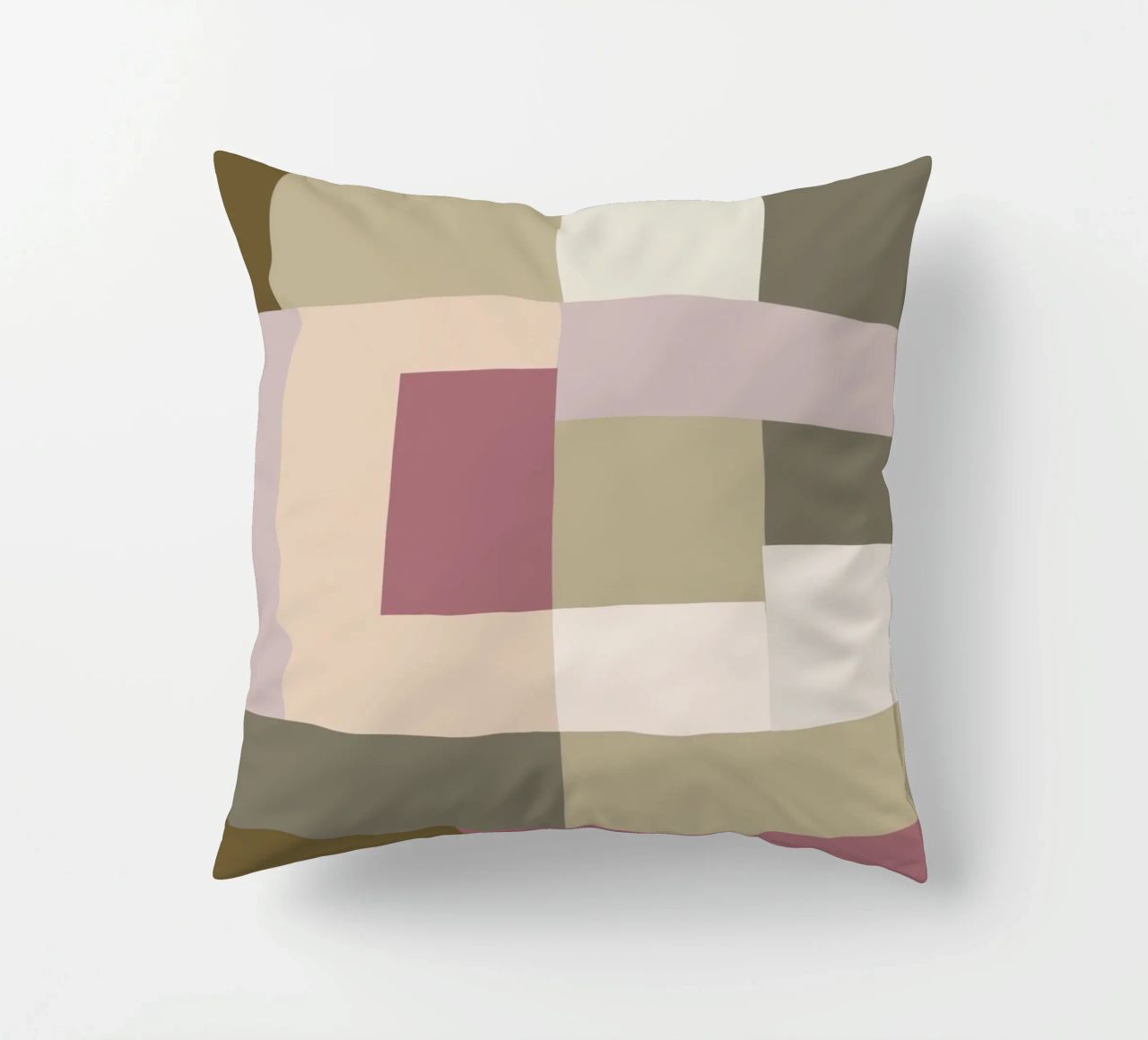 Mosaic | Color Blocking | Olive & Mauve cuscino da sabidussi