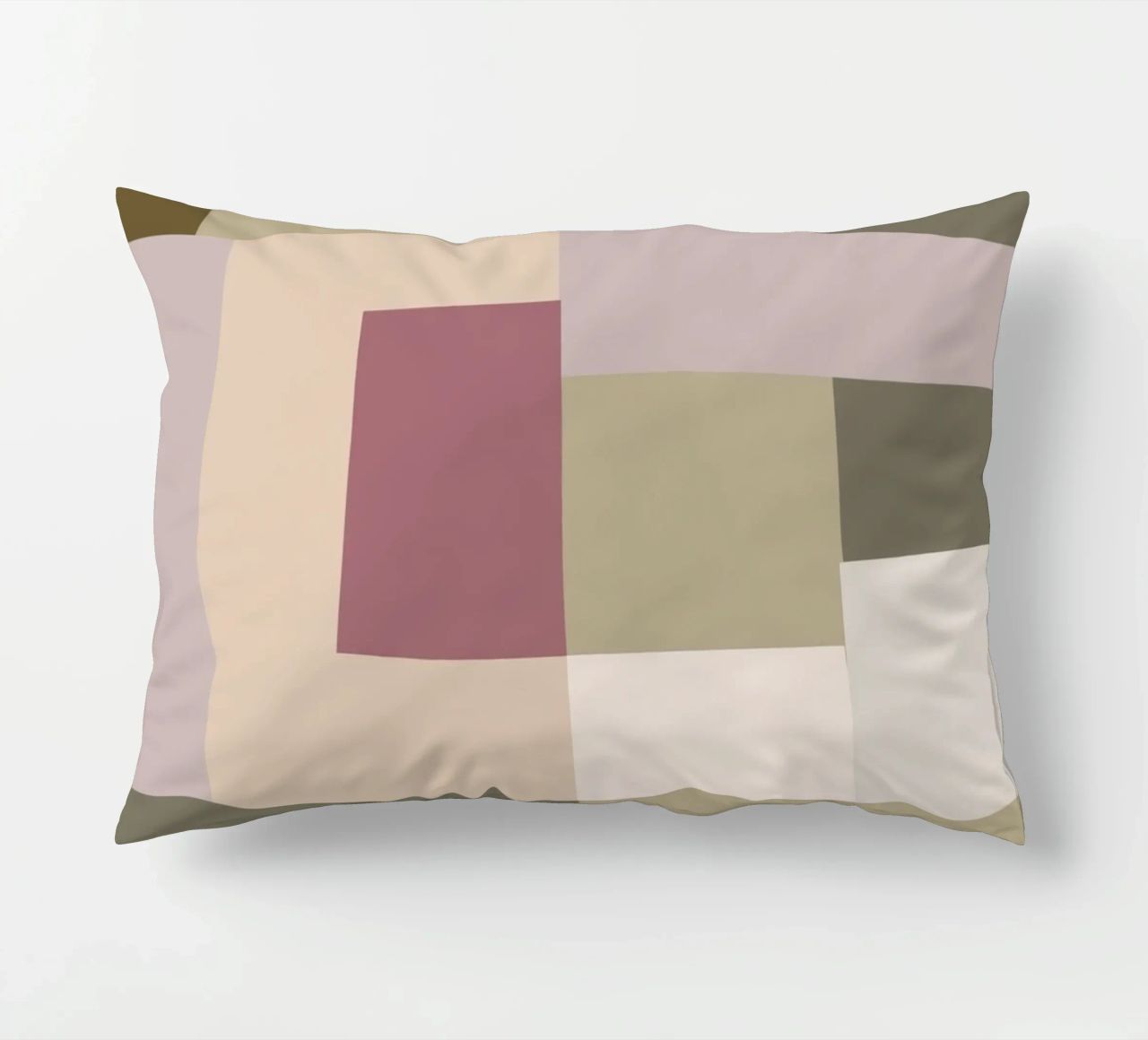 Mosaic | Color Blocking | Olive & Mauve cuscino da sabidussi