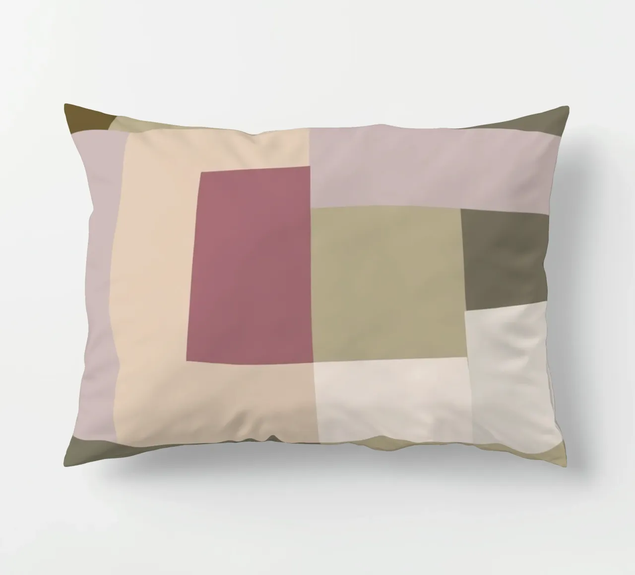 Mosaic | Color Blocking | Olive & Mauve coussin de sabidussi