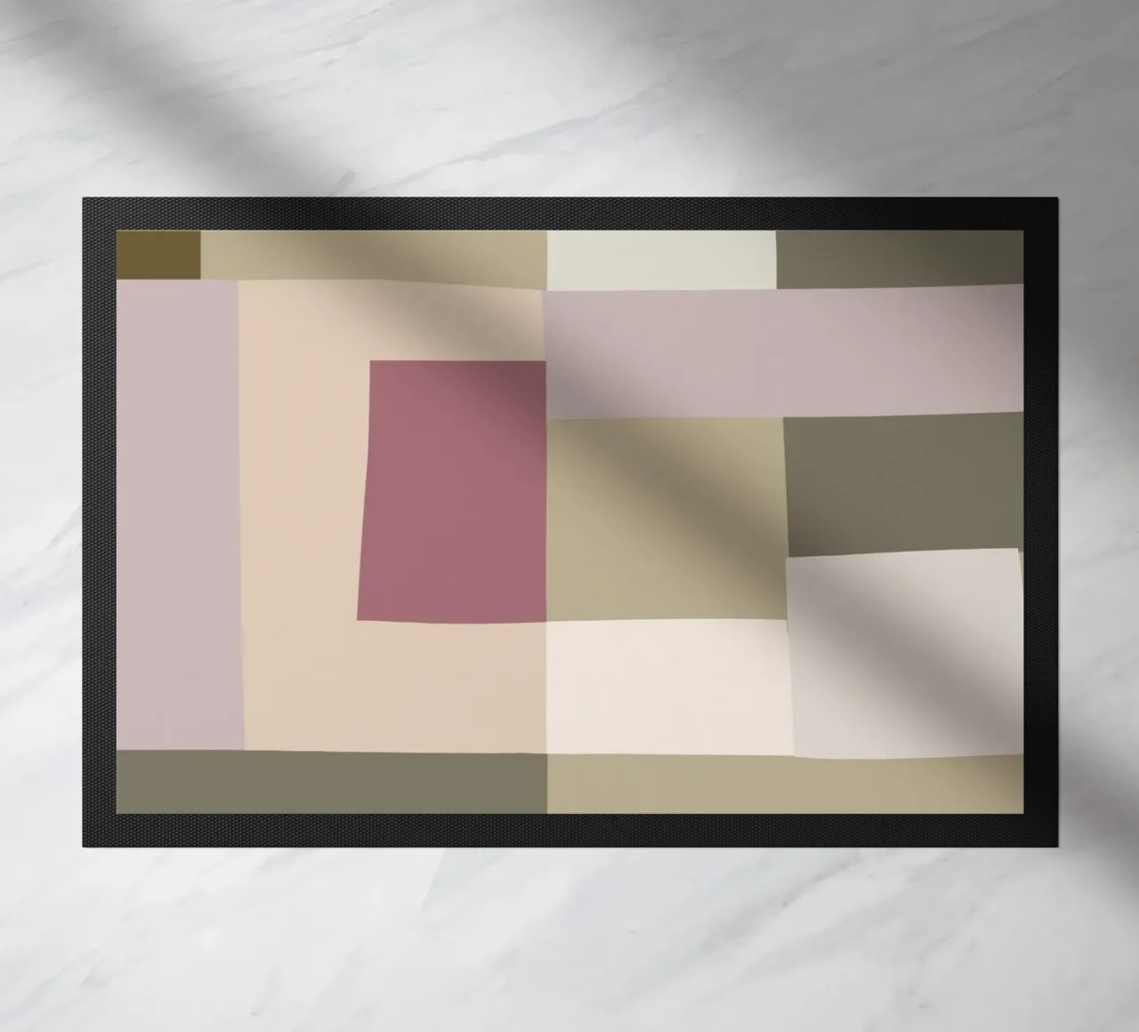 Mosaic | Color Blocking | Olive & Mauve paillasson de sabidussi