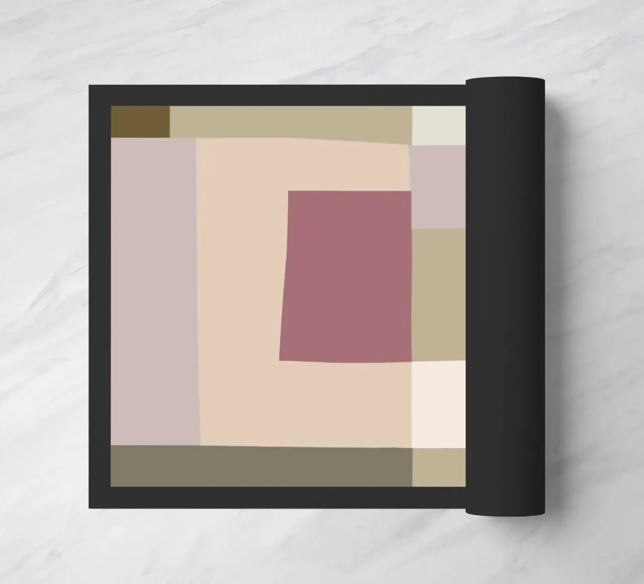 Mosaic | Color Blocking | Olive & Mauve paillasson de sabidussi