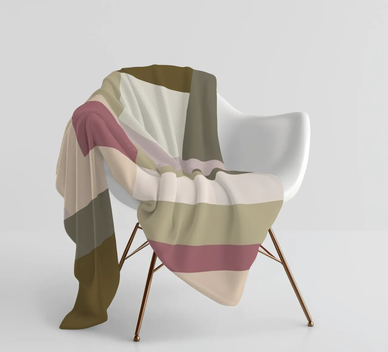 Mosaic | Color Blocking | Olive & Mauve fleece blanket by sabidussi