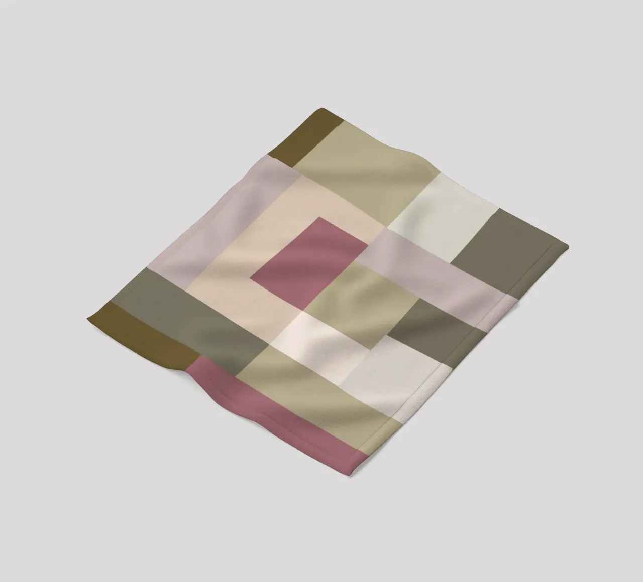 Mosaic | Color Blocking | Olive & Mauve coperta in pile da sabidussi