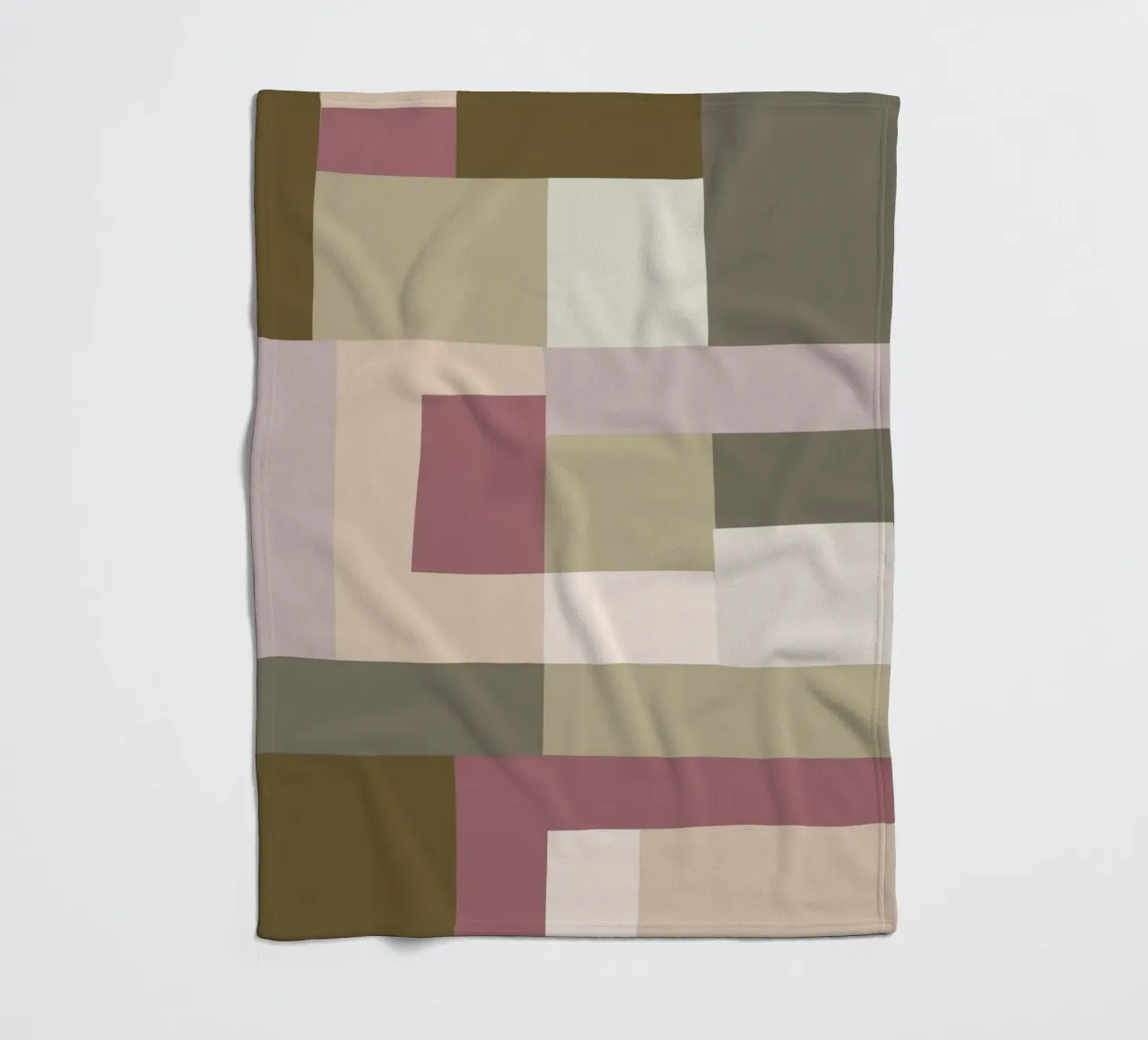 Mosaic | Color Blocking | Olive & Mauve plaid polaire de sabidussi