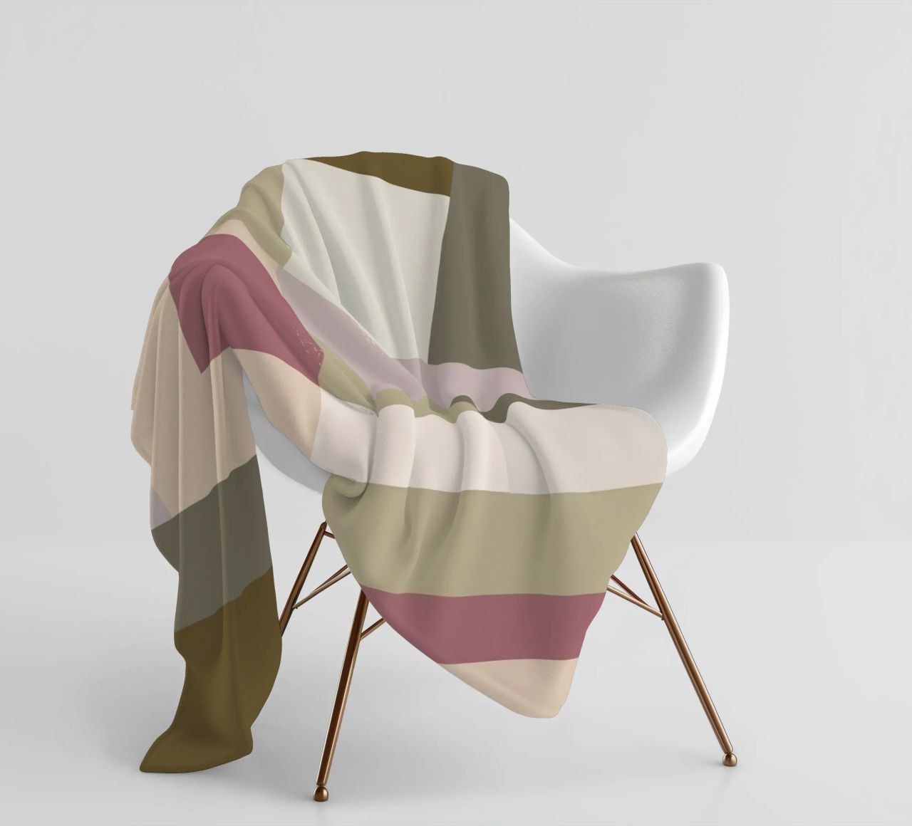Mosaic | Color Blocking | Olive & Mauve coperta in pile da sabidussi
