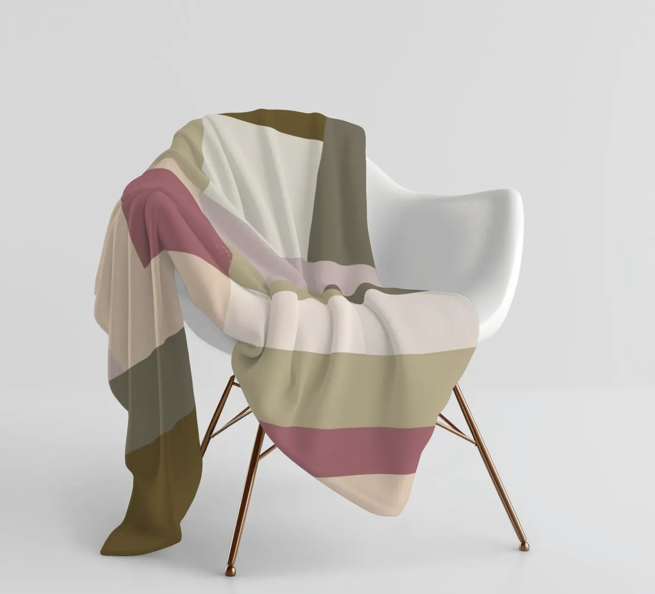 Mosaic | Color Blocking | Olive & Mauve coperta in pile da sabidussi