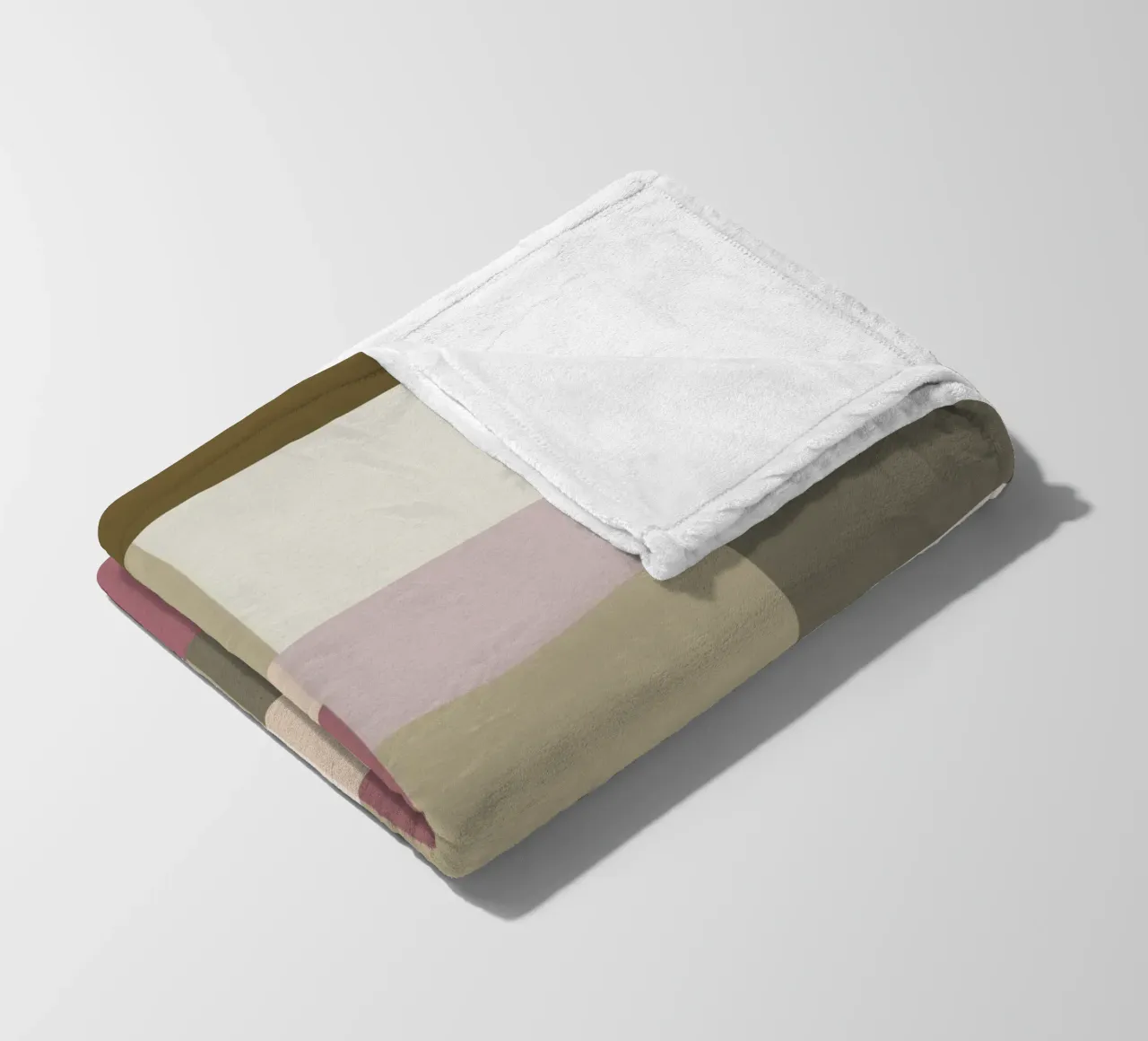Mosaic | Color Blocking | Olive & Mauve coperta in pile da sabidussi