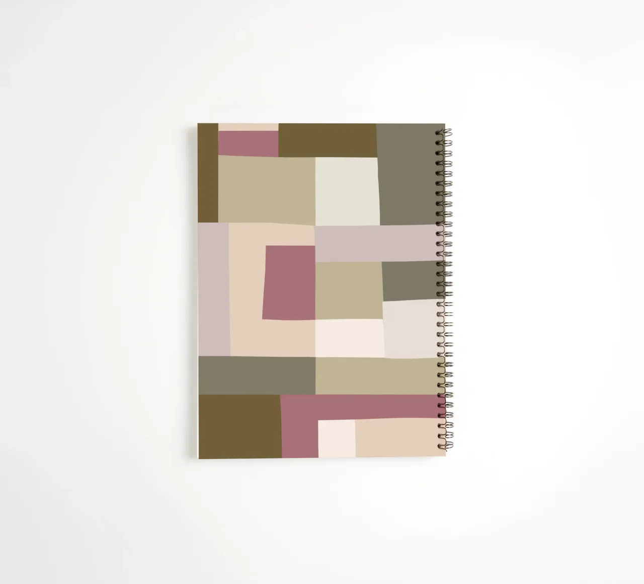 Mosaic | Color Blocking | Olive & Mauve spiral notebook by sabidussi