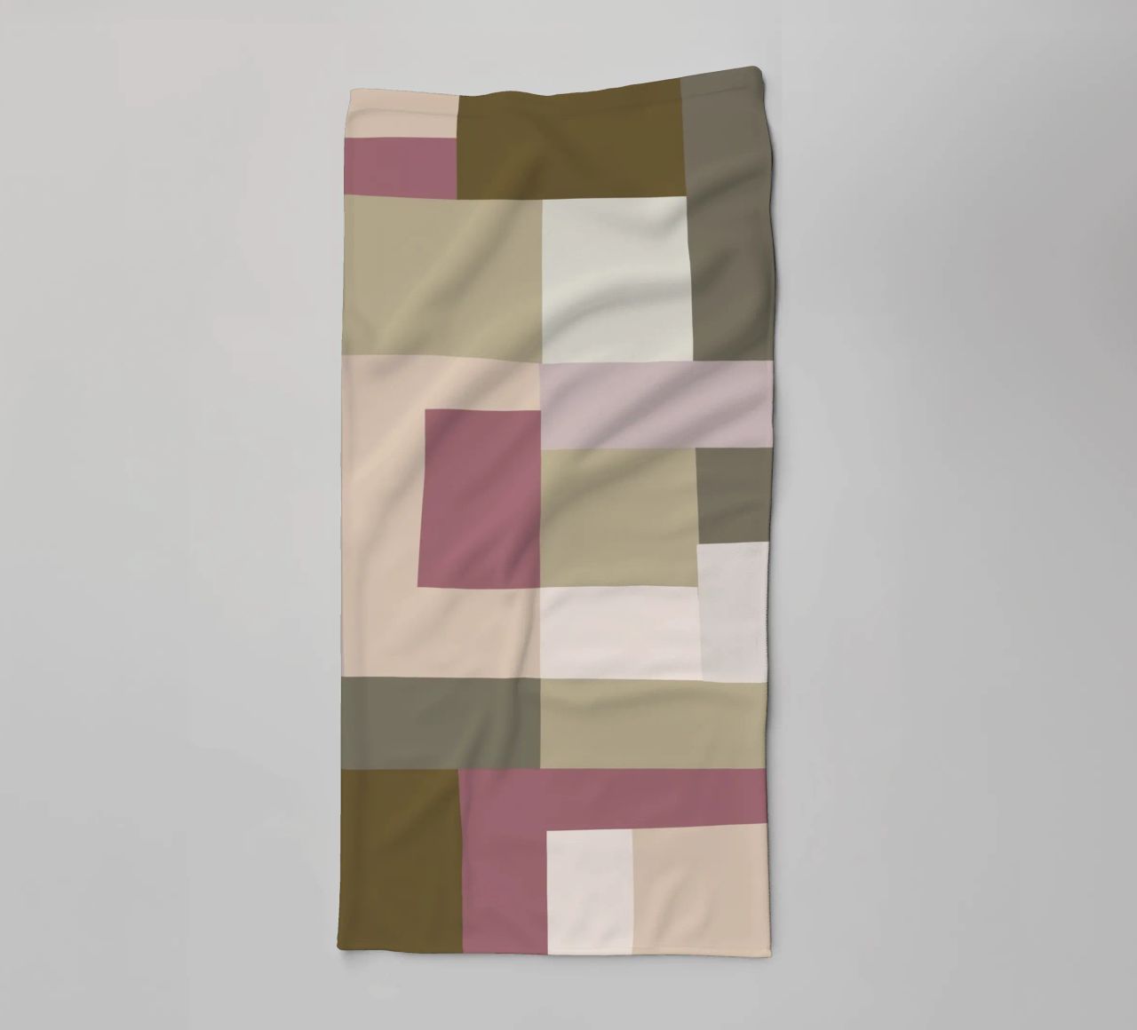 Mosaic | Color Blocking | Olive & Mauve asciugamano da bagno da sabidussi