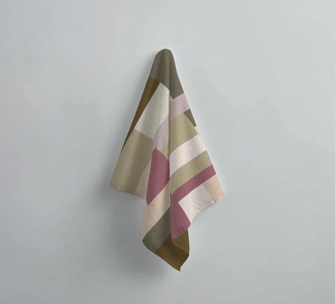 Mosaic | Color Blocking | Olive & Mauve asciugamano da bagno da sabidussi