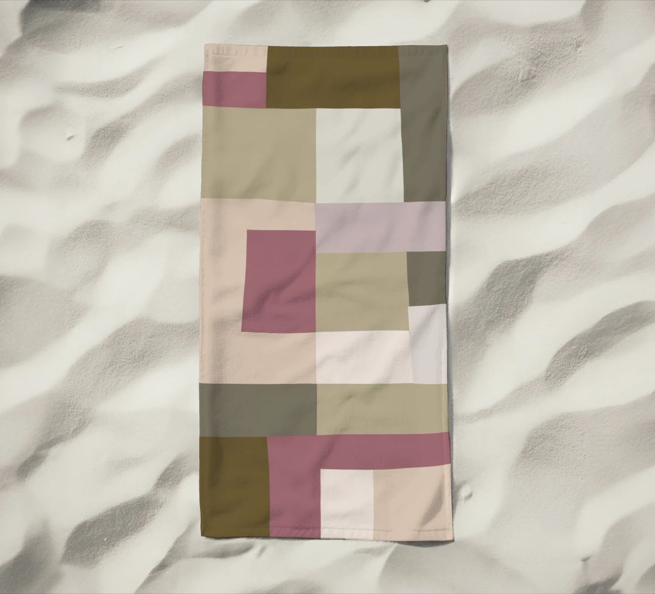 Mosaic | Color Blocking | Olive & Mauve telo mare da sabidussi