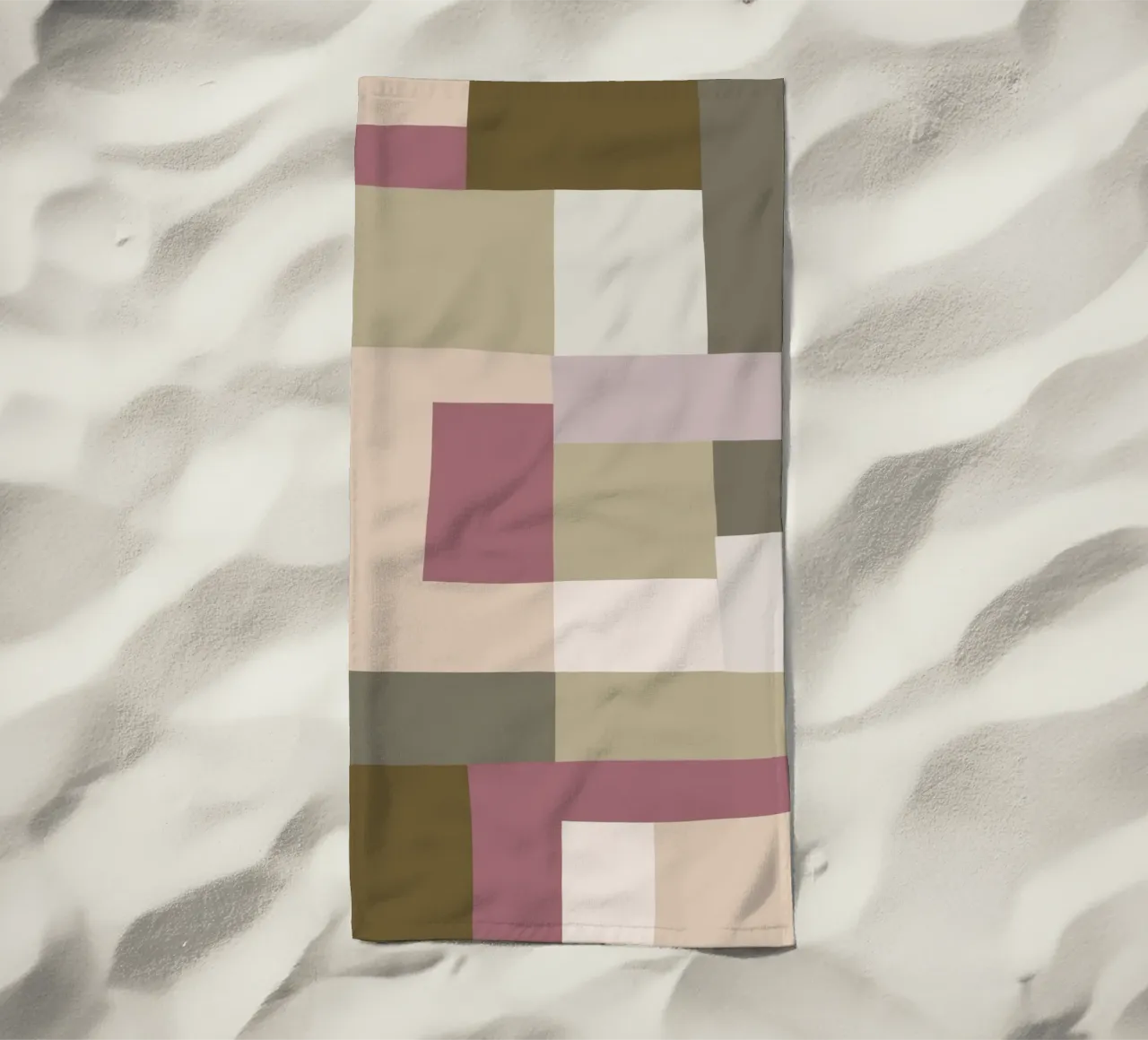 Mosaic | Color Blocking | Olive & Mauve telo mare da sabidussi