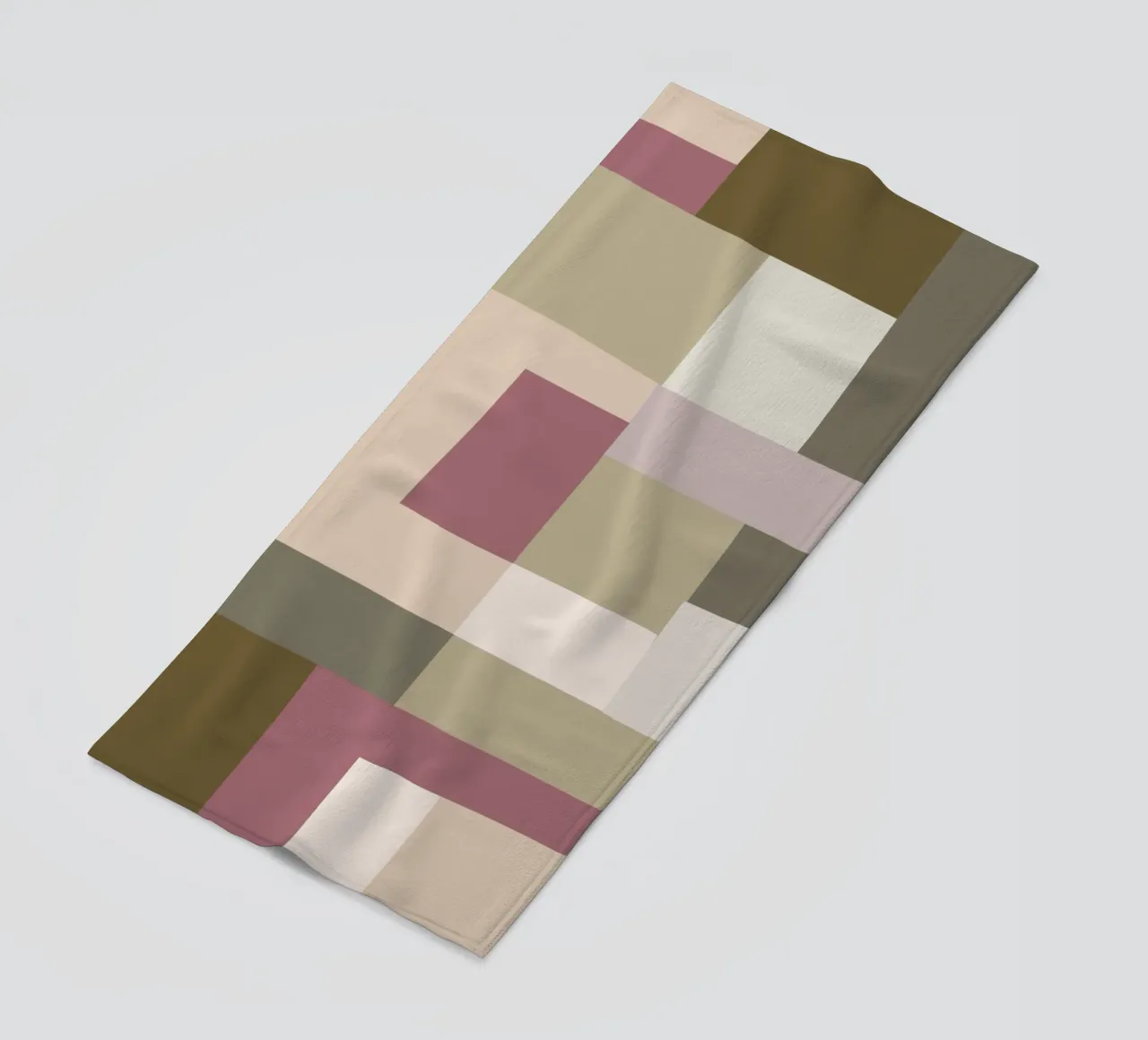 Mosaic | Color Blocking | Olive & Mauve telo mare da sabidussi
