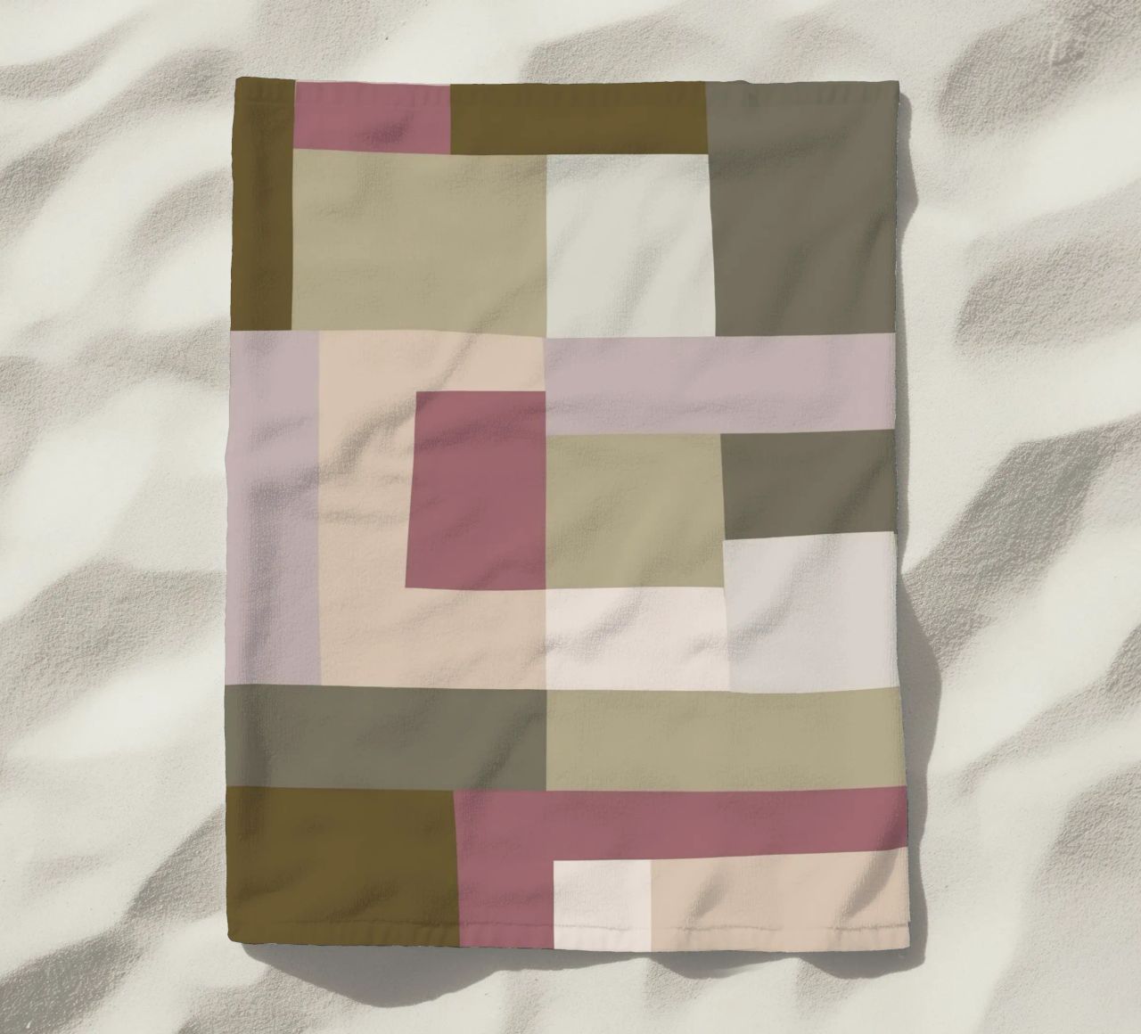 Mosaic | Color Blocking | Olive & Mauve telo mare da sabidussi