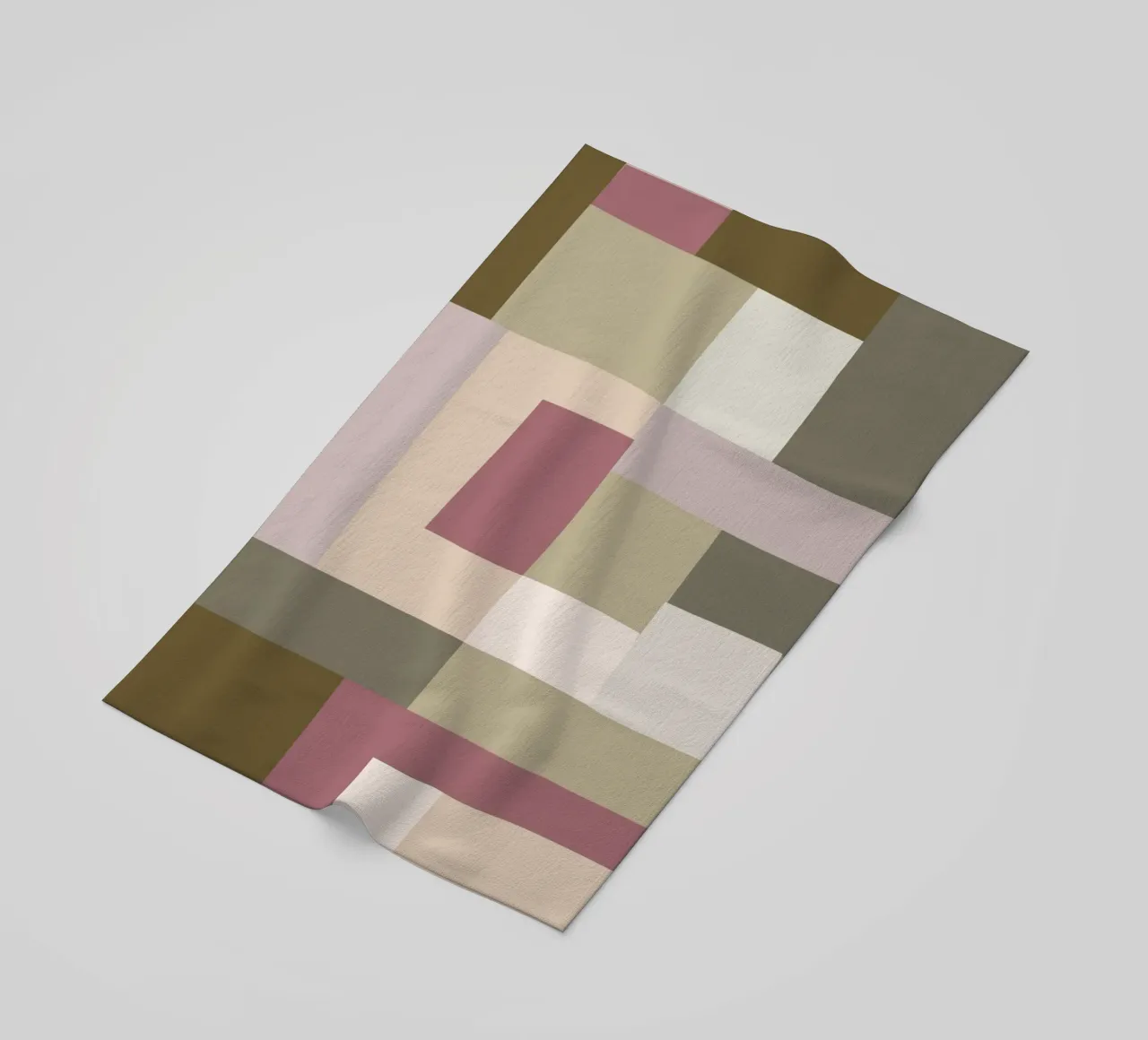 Mosaic | Color Blocking | Olive & Mauve telo mare da sabidussi