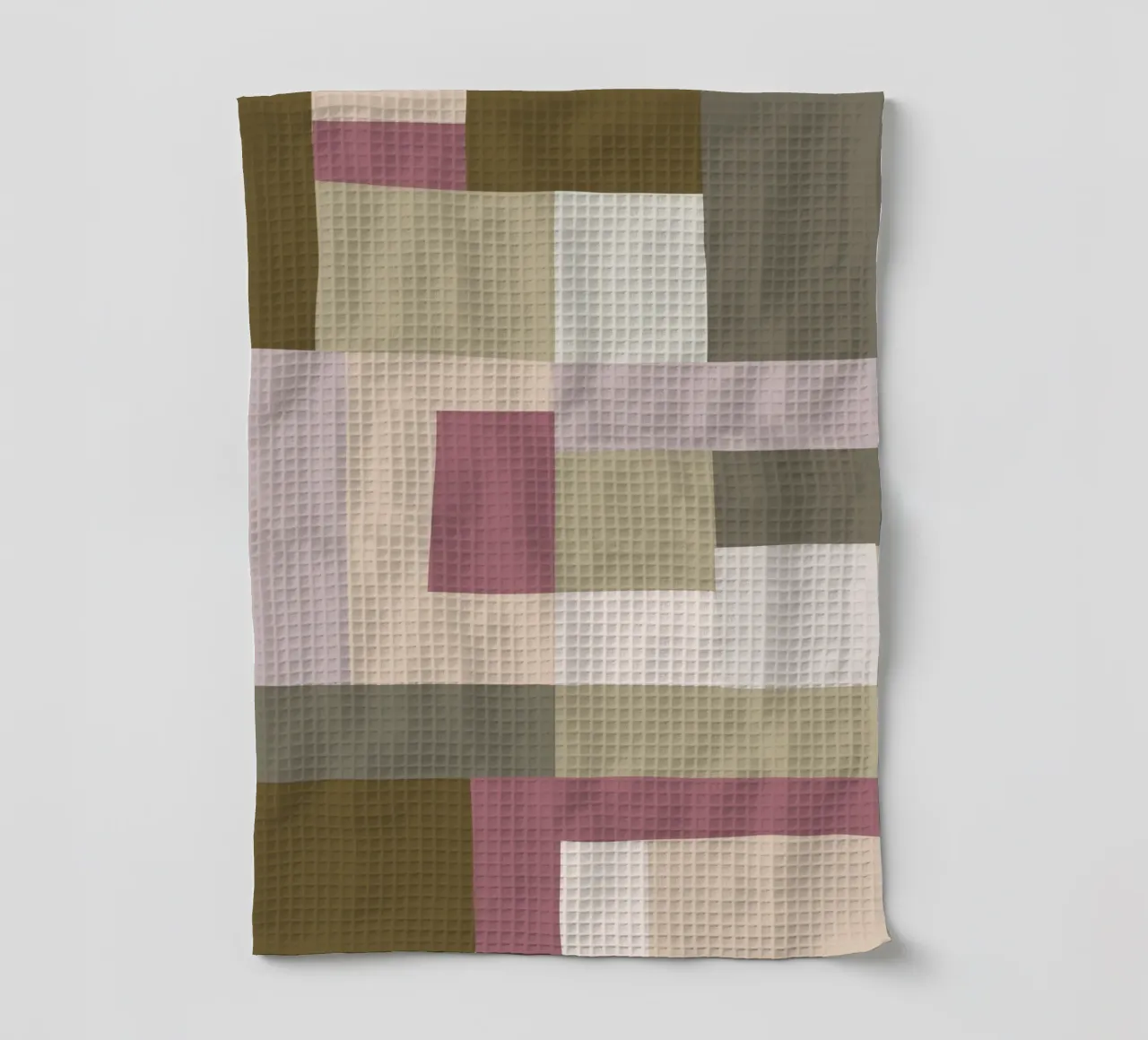 Mosaic | Color Blocking | Olive & Mauve torchon de sabidussi