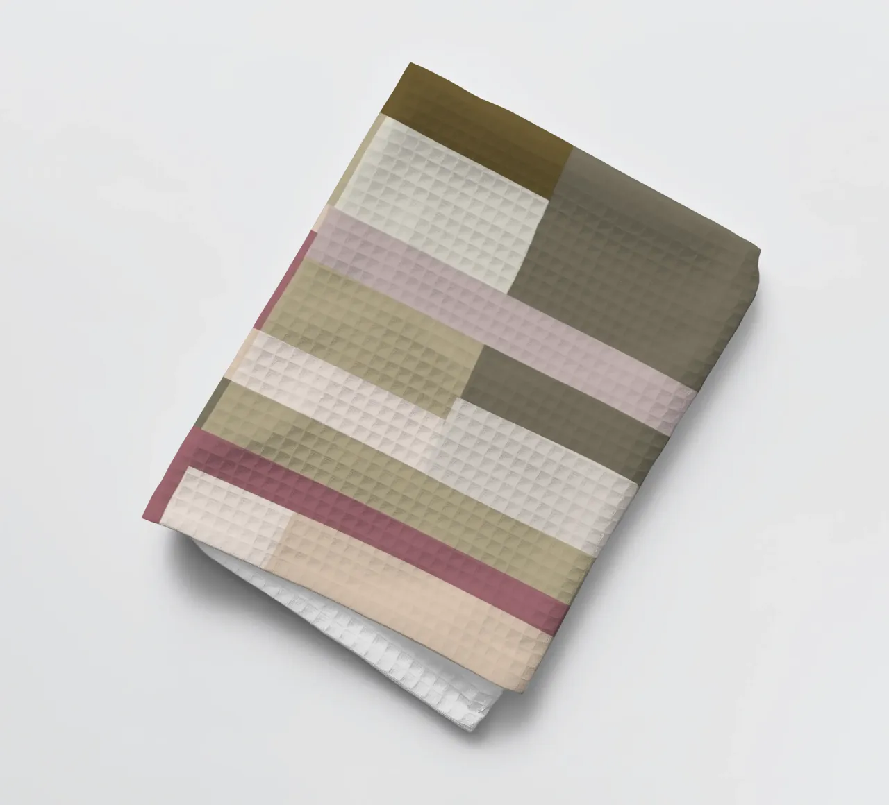 Mosaic | Color Blocking | Olive & Mauve torchon de sabidussi