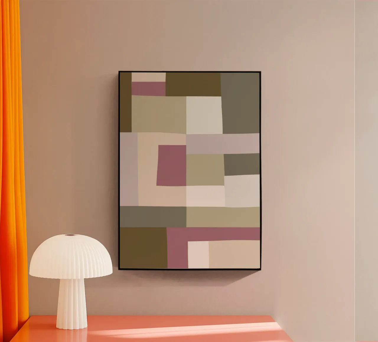 Mosaic | Color Blocking | Olive & Mauve acrylic glass by sabidussi
