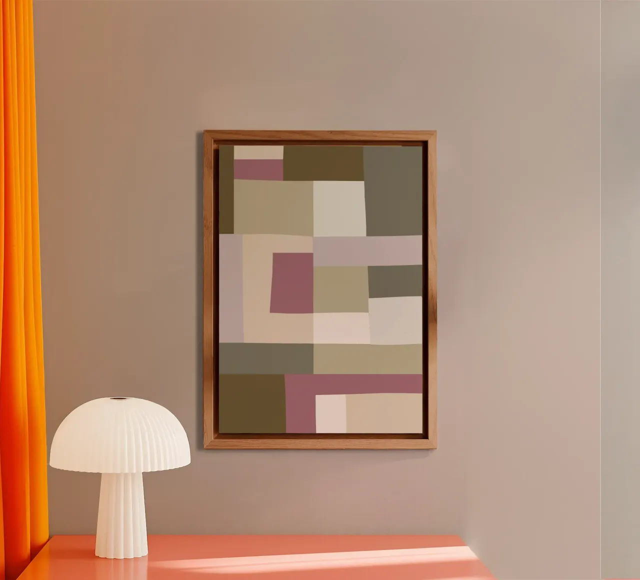 Mosaic | Color Blocking | Olive & Mauve alu dibond de sabidussi