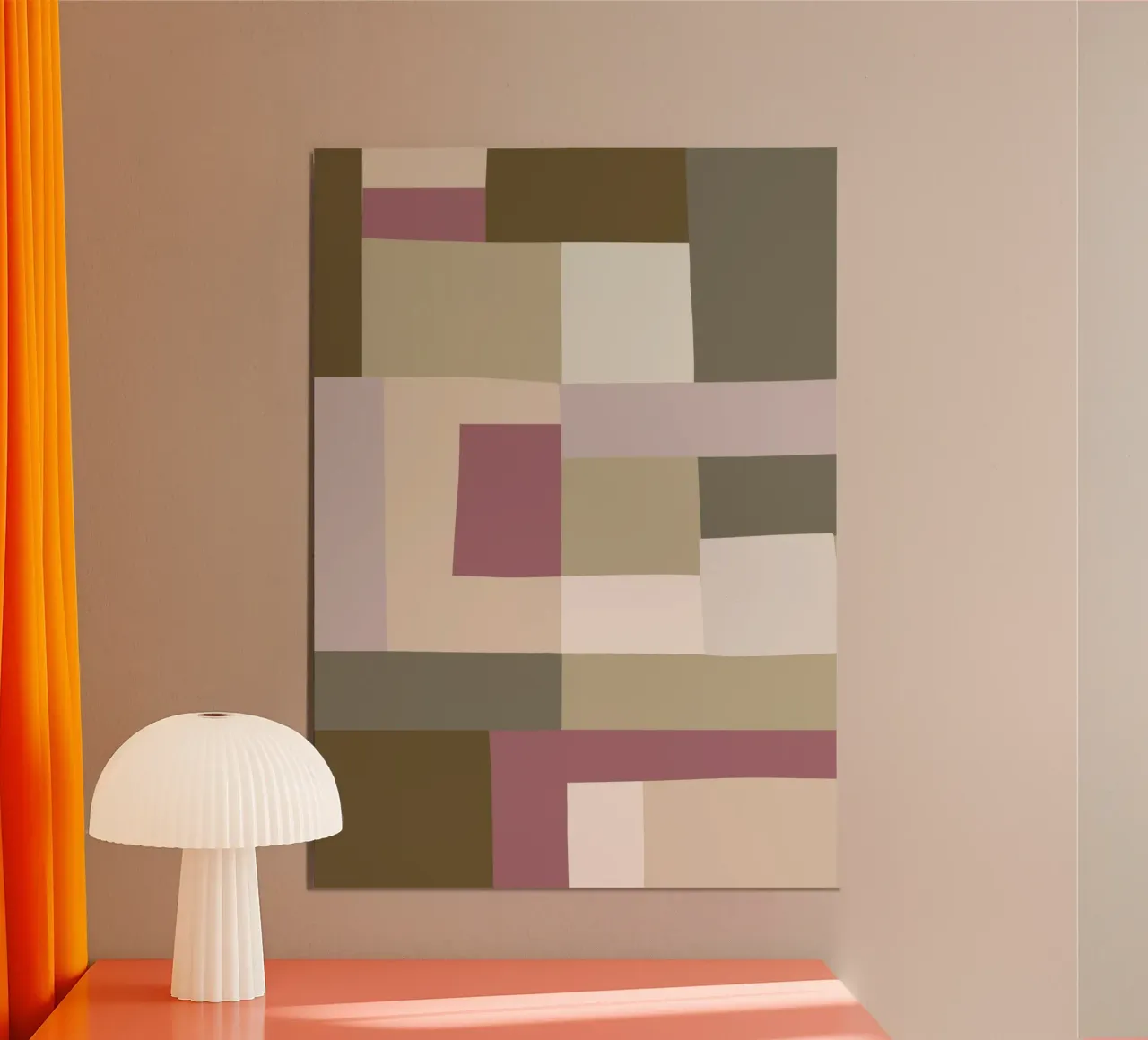 Mosaic | Color Blocking | Olive & Mauve alluminio dibond da sabidussi