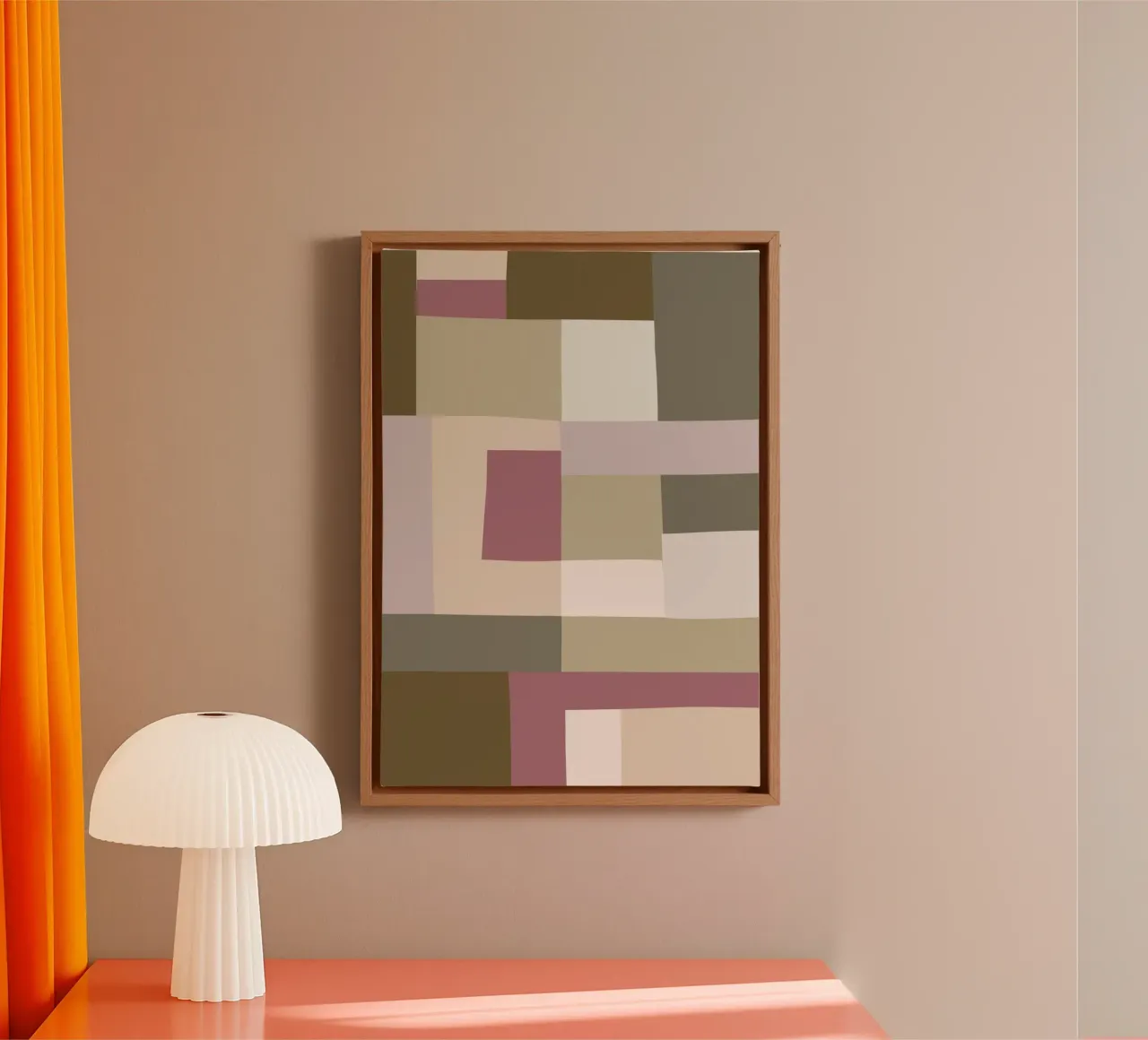 Mosaic | Color Blocking | Olive & Mauve tela da sabidussi