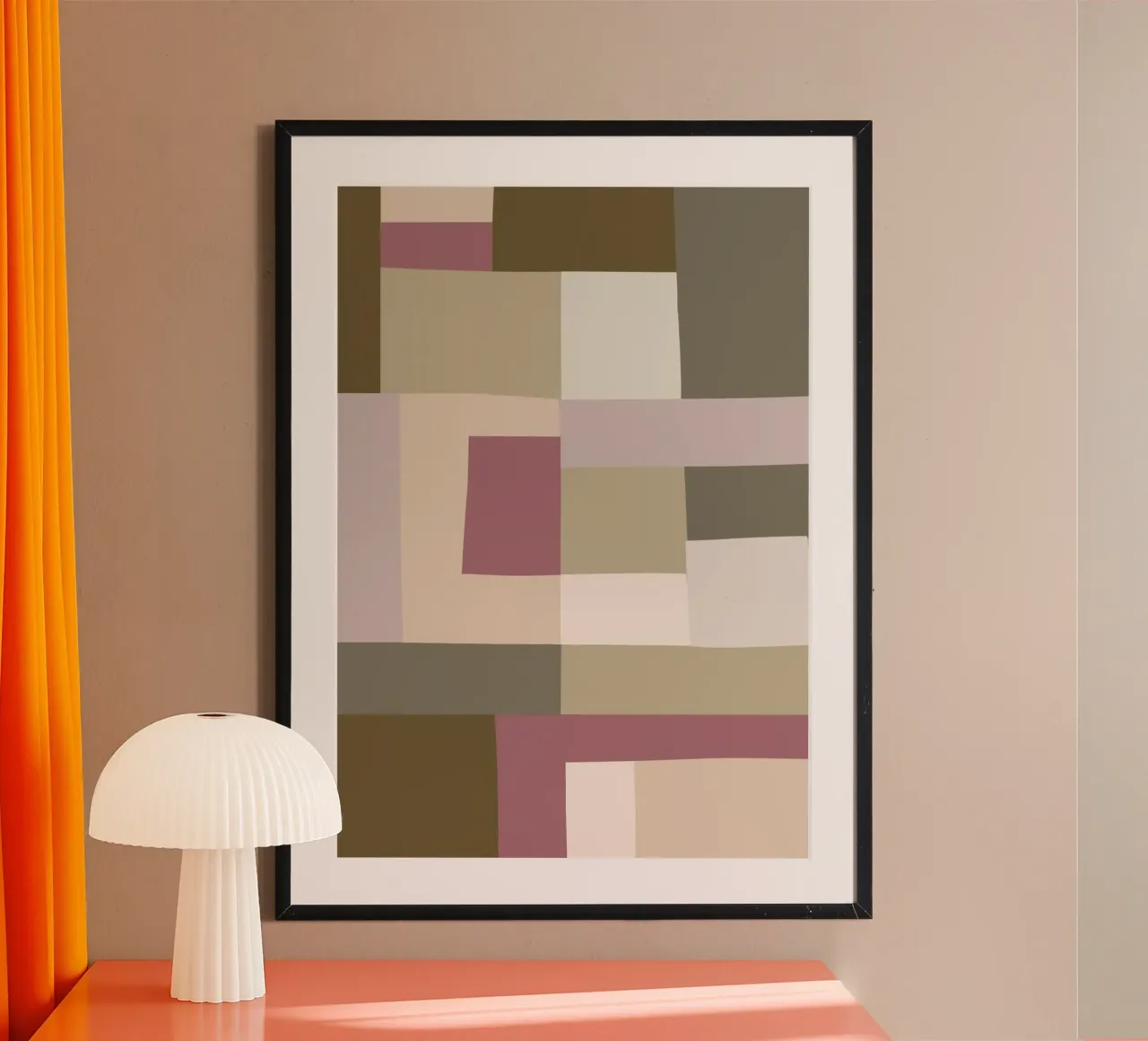 Mosaic | Color Blocking | Olive & Mauve poster da sabidussi