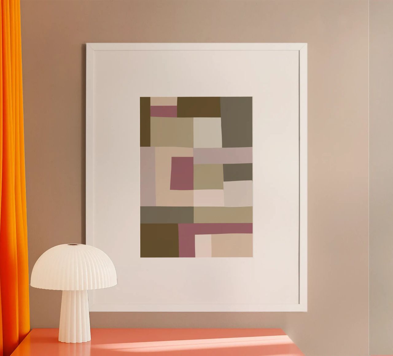 Mosaic | Color Blocking | Olive & Mauve carta hahnemühle da sabidussi