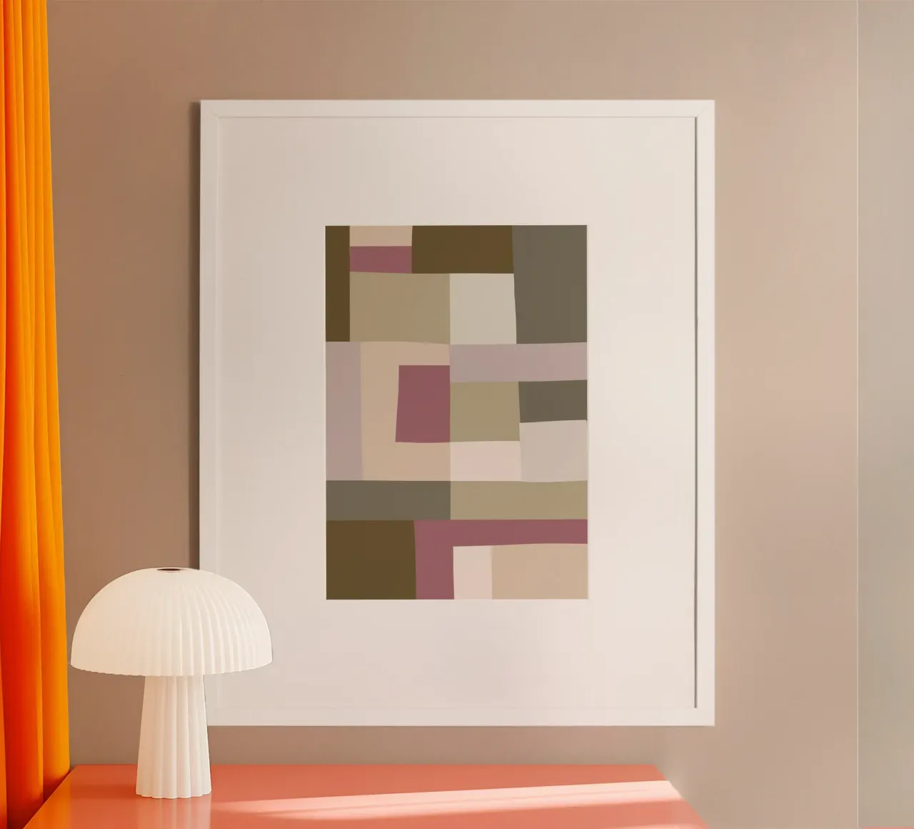 Mosaic | Color Blocking | Olive & Mauve poster da sabidussi