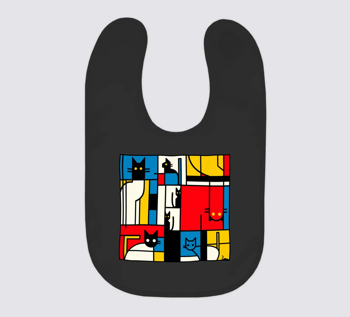 Die Mondrian-Katzen Babylätzchen von Tobe Fonseca