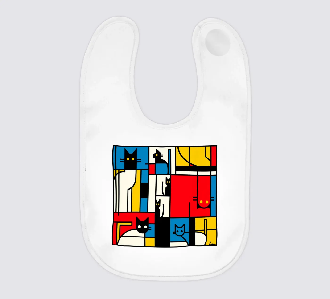 Die Mondrian-Katzen Babylätzchen von Tobe Fonseca