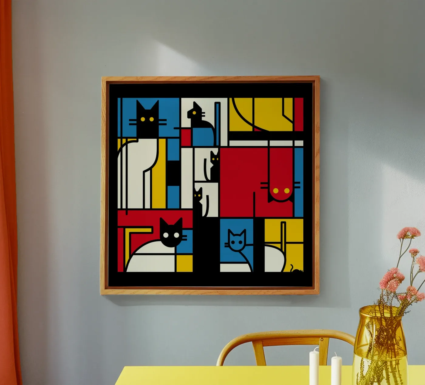 The Mondrian Cats plexiglass da Tobe Fonseca