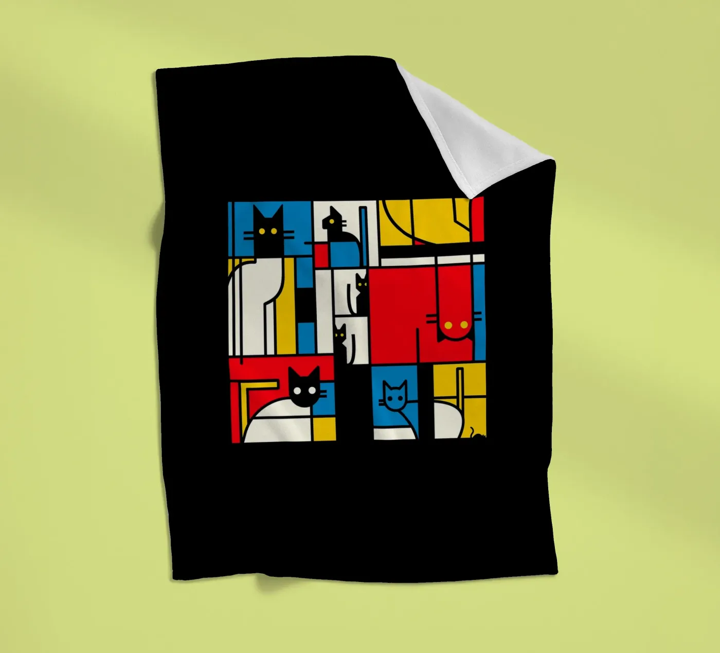 The Mondrian Cats Fleecedecke von Tobe Fonseca