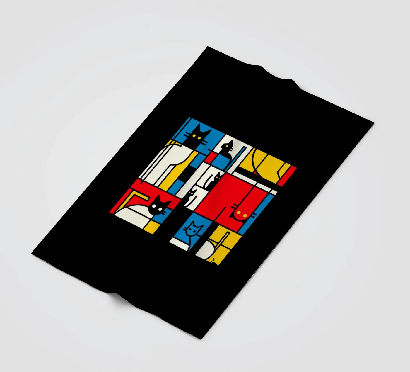 The Mondrian Cats Fleecedecke von Tobe Fonseca