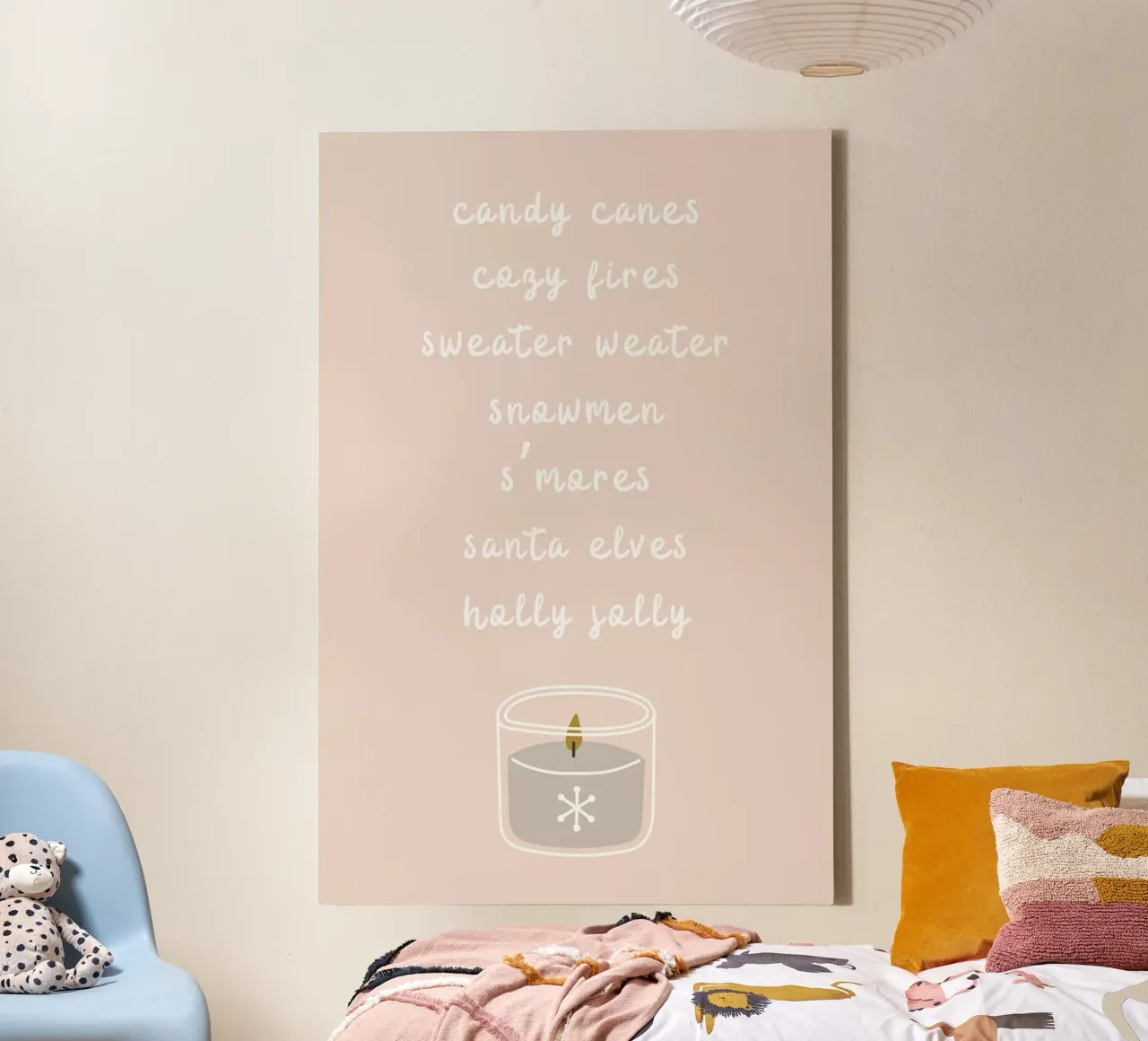 Truienweer, kerstquotes, gezellige inrichting canvas met Baklijst van pdigitalprints