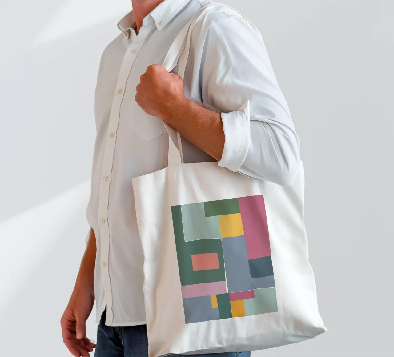 Mosaic Tertiaries | Color Blocking borsa in juta da sabidussi