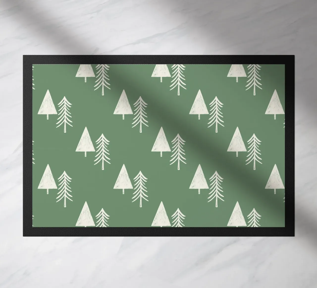 Christmas Tree Farmhouse Sage Green doormat by susanacosta