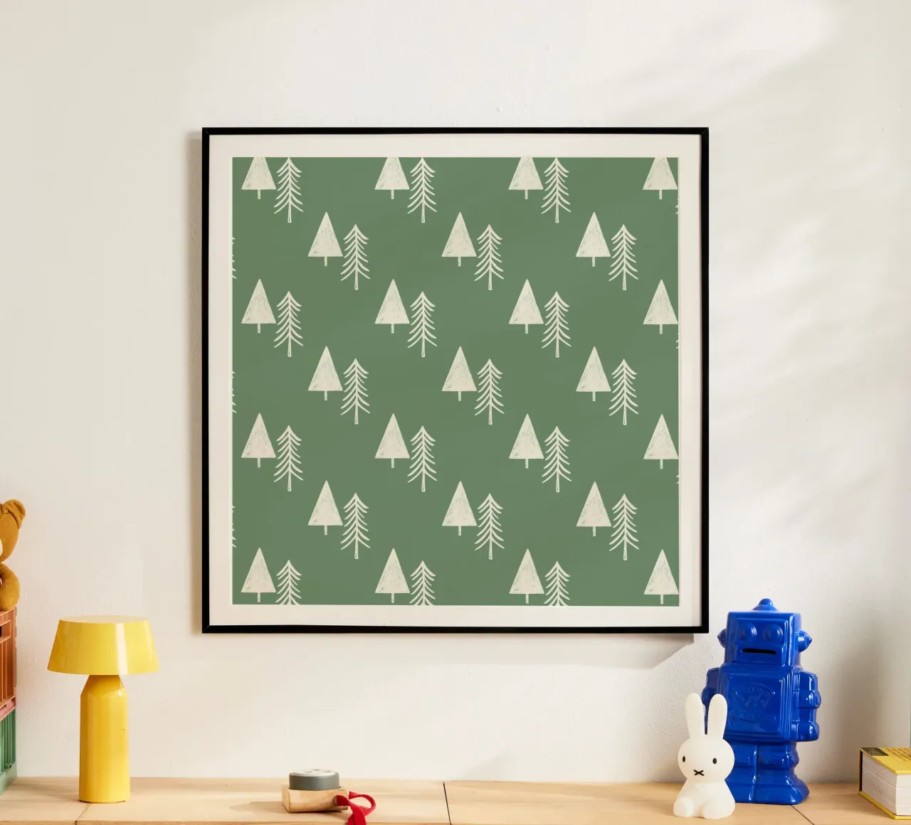 Albero di Natale Agriturismo Verde Salvia poster con telaio in alluminio da susanacosta