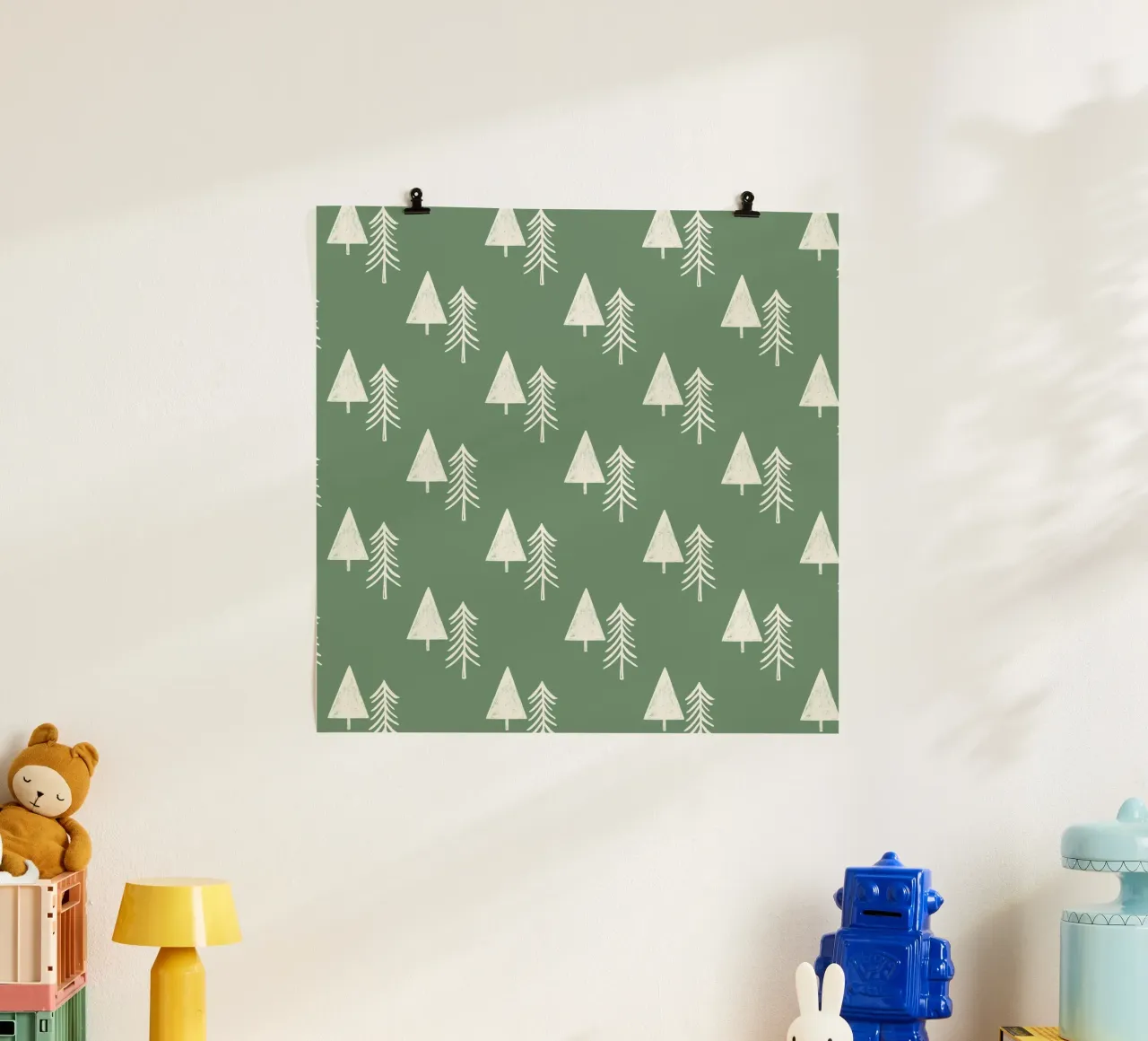 Albero di Natale Agriturismo Verde Salvia poster con telaio in alluminio da susanacosta