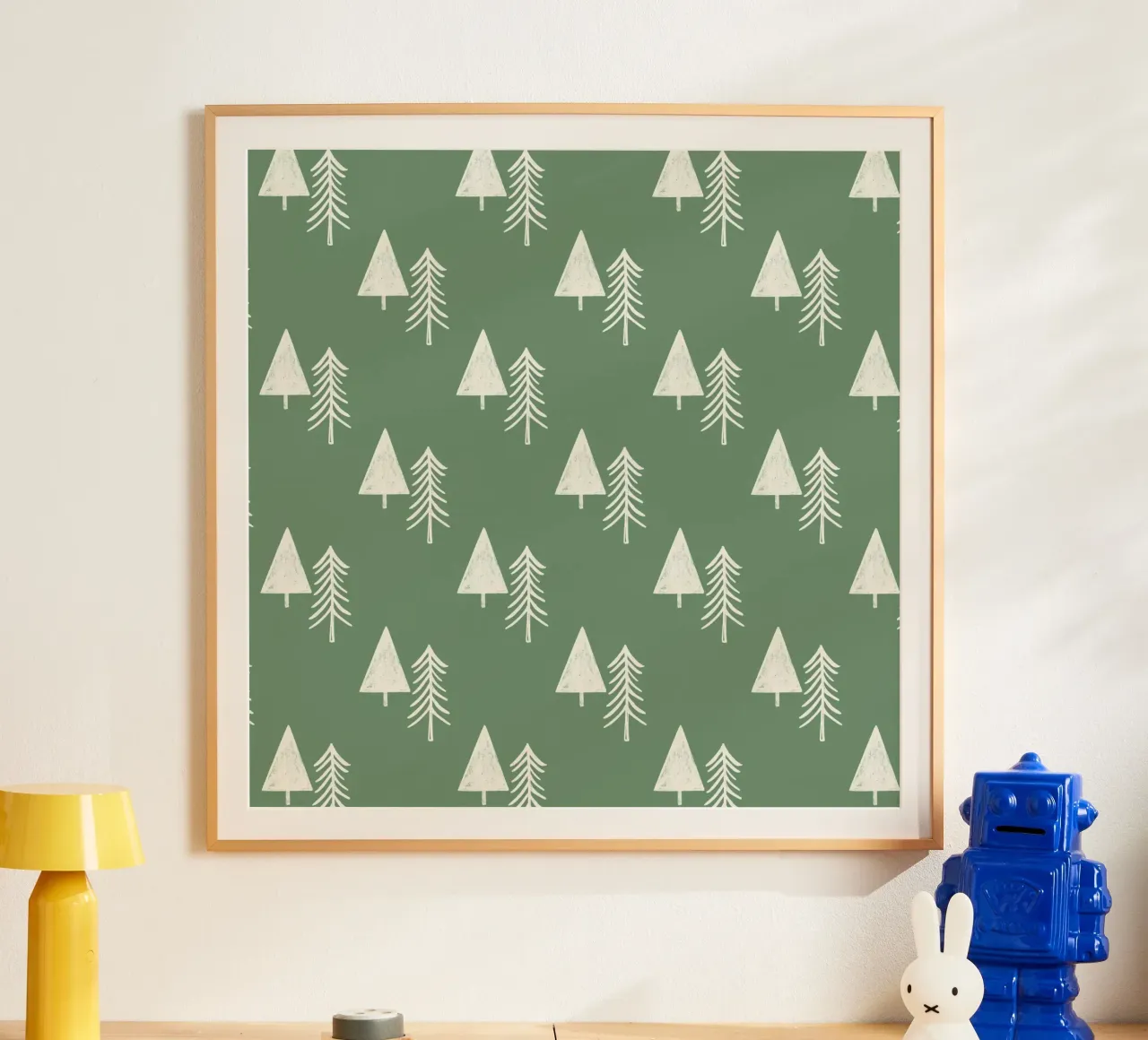 Albero di Natale Agriturismo Verde Salvia poster con telaio in alluminio da susanacosta