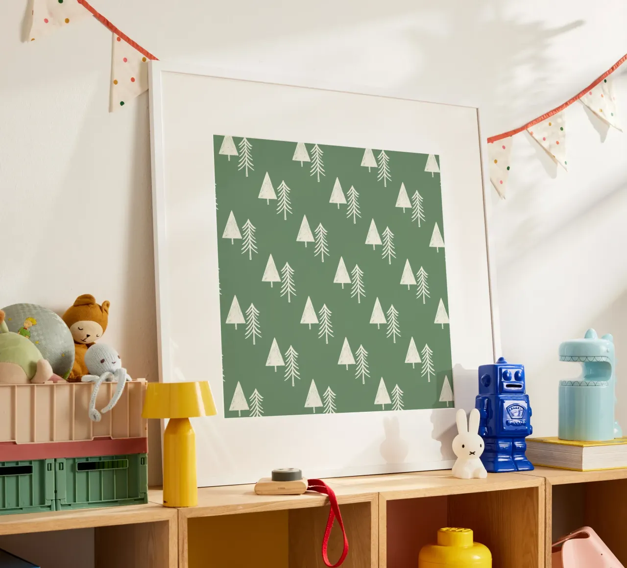 Albero di Natale Agriturismo Verde Salvia poster con telaio in alluminio da susanacosta