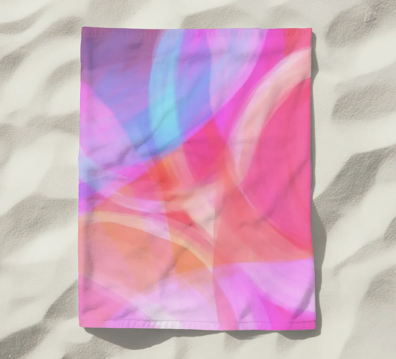 Color Swirls | Dreamy Candy Floss | Pink Orange Blue serviette de plage de sabidussi