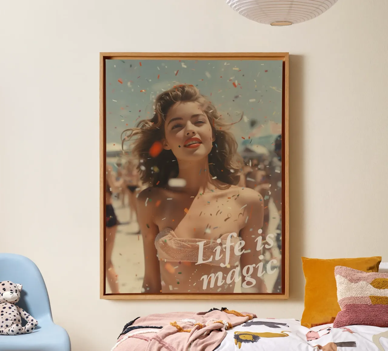 Life Is Magic | Geluksmomenten in het leven canvas met Baklijst van Autofocus