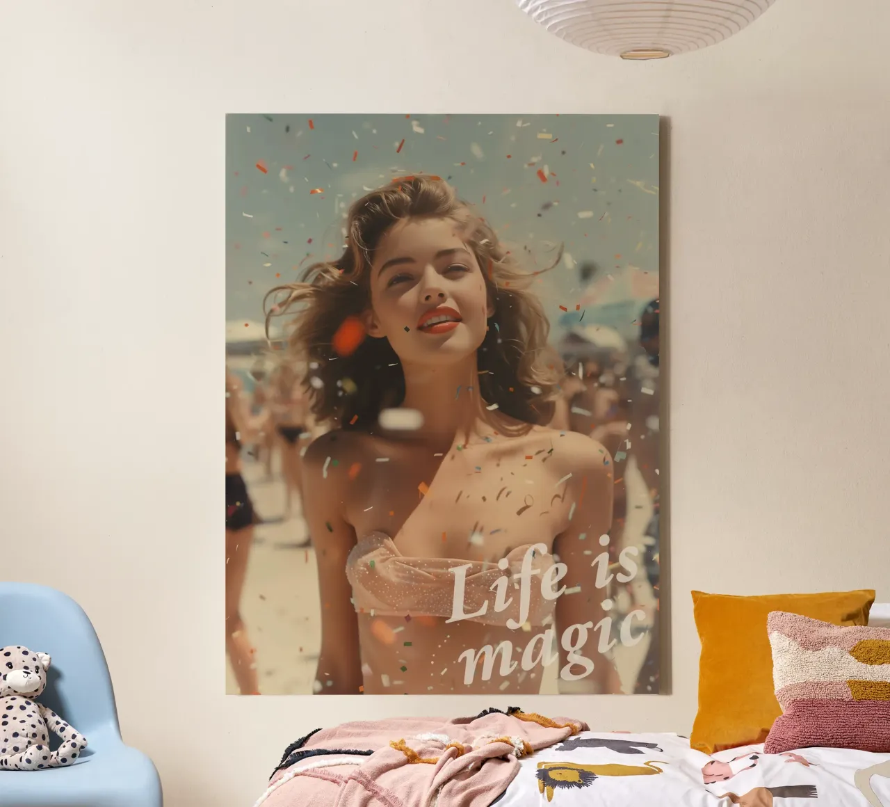 Life Is Magic | Geluksmomenten in het leven canvas met Baklijst van Autofocus